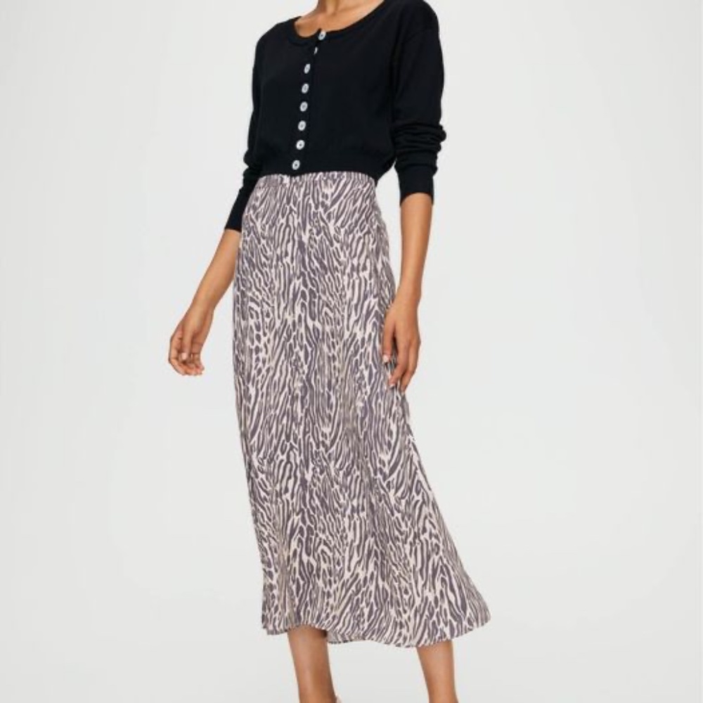 Wilfred Animal Print Midi Skirt